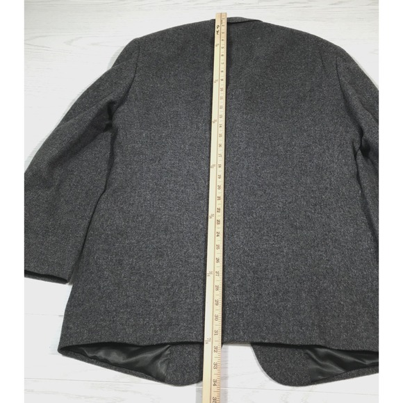 Vintage Bill Blass Tweed Wool Blazer 40R Solid Gray Sport Coat Jacket 3 Button - Picture 5 of 15